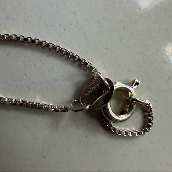 Silver Heart Pendant Necklace with mosaic opal  hearts - Picture 6 of 6